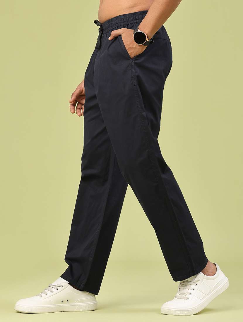 men solid mid rise full length track pant - 22323599 -  Standard Image - 2