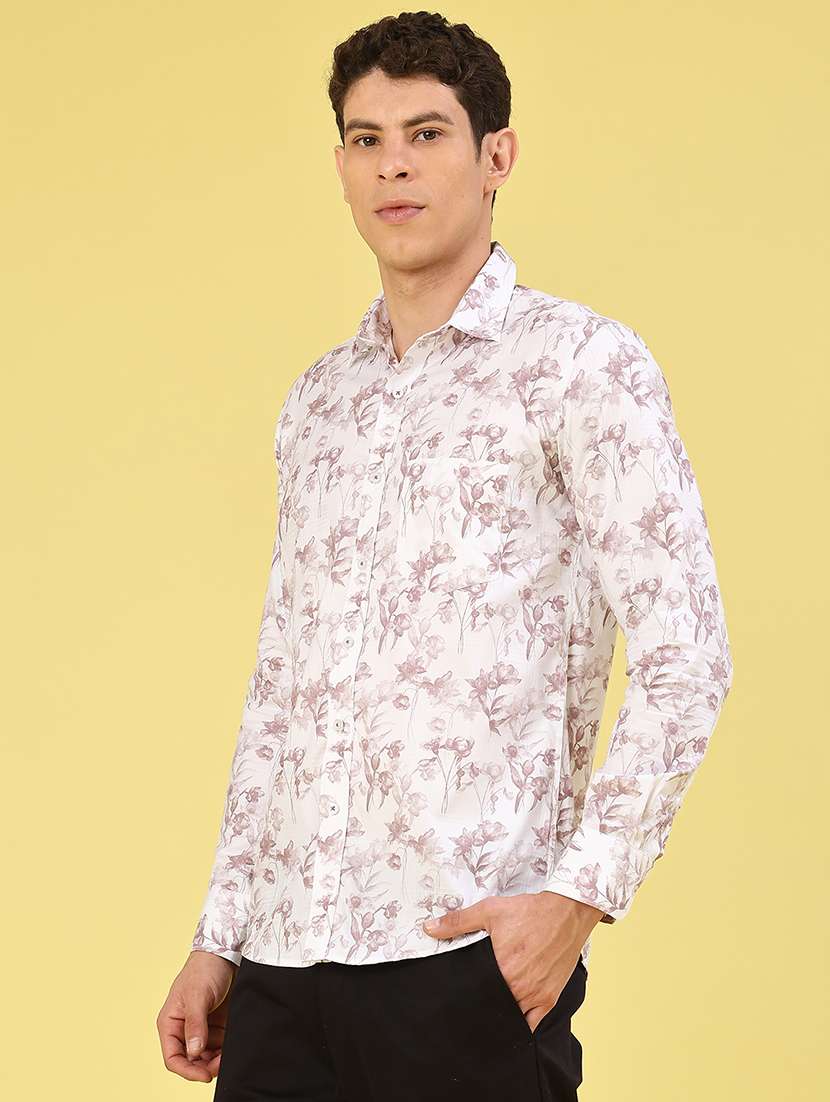 men printed long sleeve slim fit casual shirt - 22323797 -  Standard Image - 2