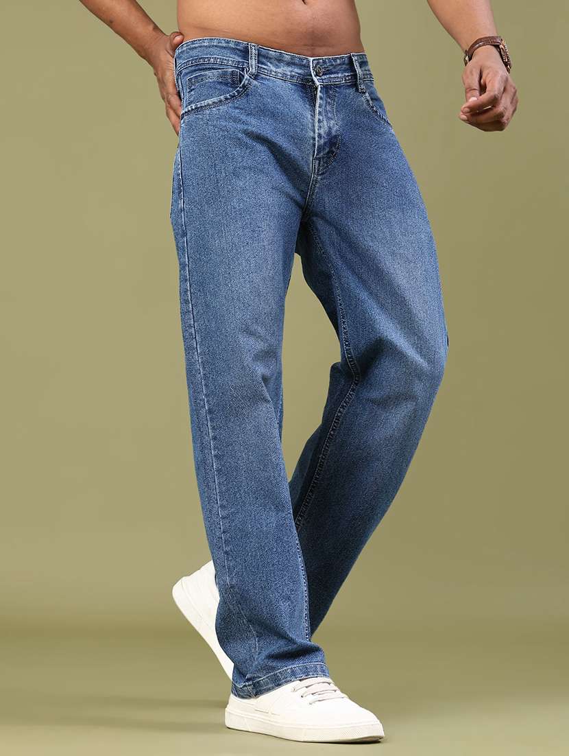 men washed mid rise full length straight fit jeans - 22323955 -  Standard Image - 2