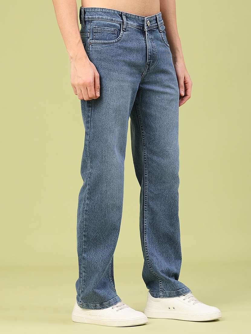 men washed mid rise full length straight fit jeans - 22323957 -  Standard Image - 2