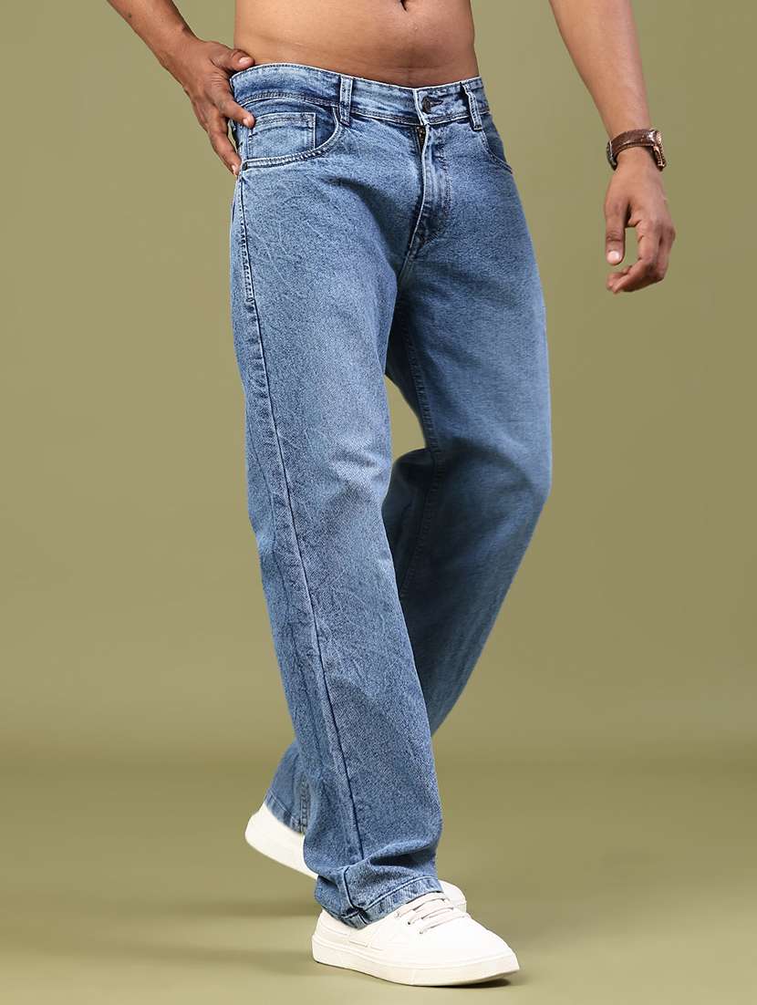 men washed mid rise full length straight fit jeans - 22323959 -  Standard Image - 2
