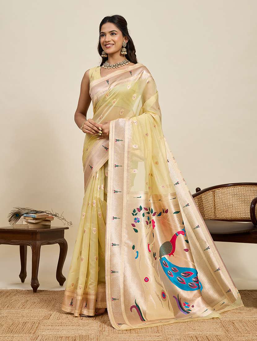 women self design paithani saree with blouse