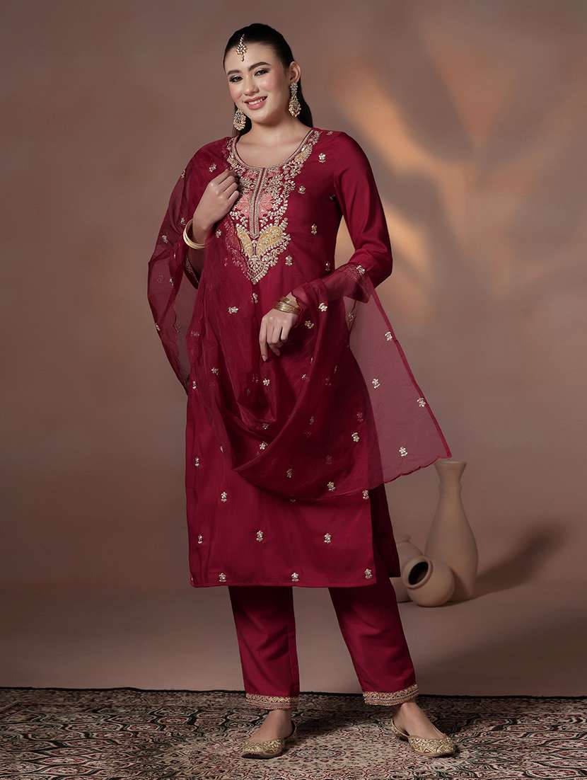 women maroon suit set