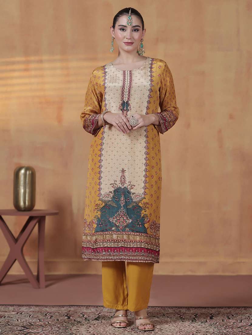 women printed round neck kurta pant with dupatta set - 22324131 -  Standard Image - 2