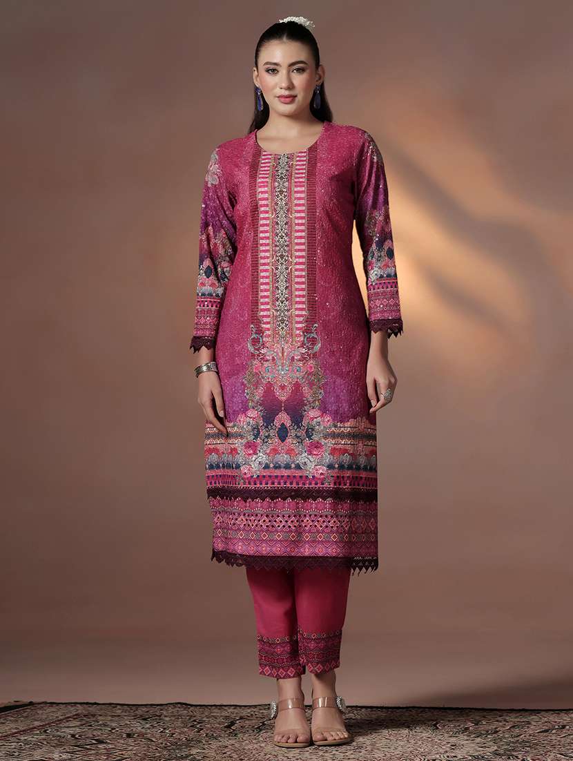 women printed round neck kurta pant with dupatta set - 22324136 -  Standard Image - 2