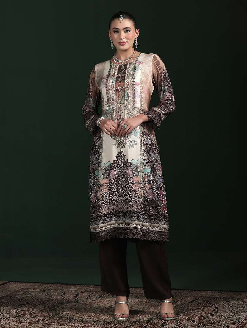 women printed round neck kurta pant with dupatta set - 22324154 -  Standard Image - 2