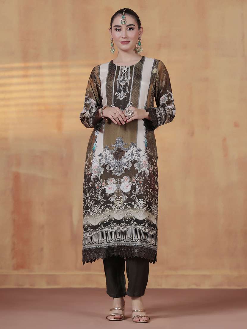 Women Printed Round Neck Kurta Pant With Dupatta Set - 22324163 -  Standard Image - 2