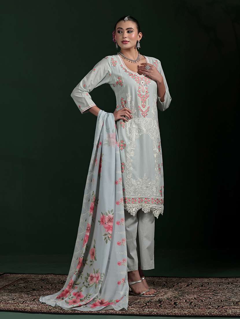 women printed notch neck kurta pant with dupatta set - 22324164 -  Standard Image - 2