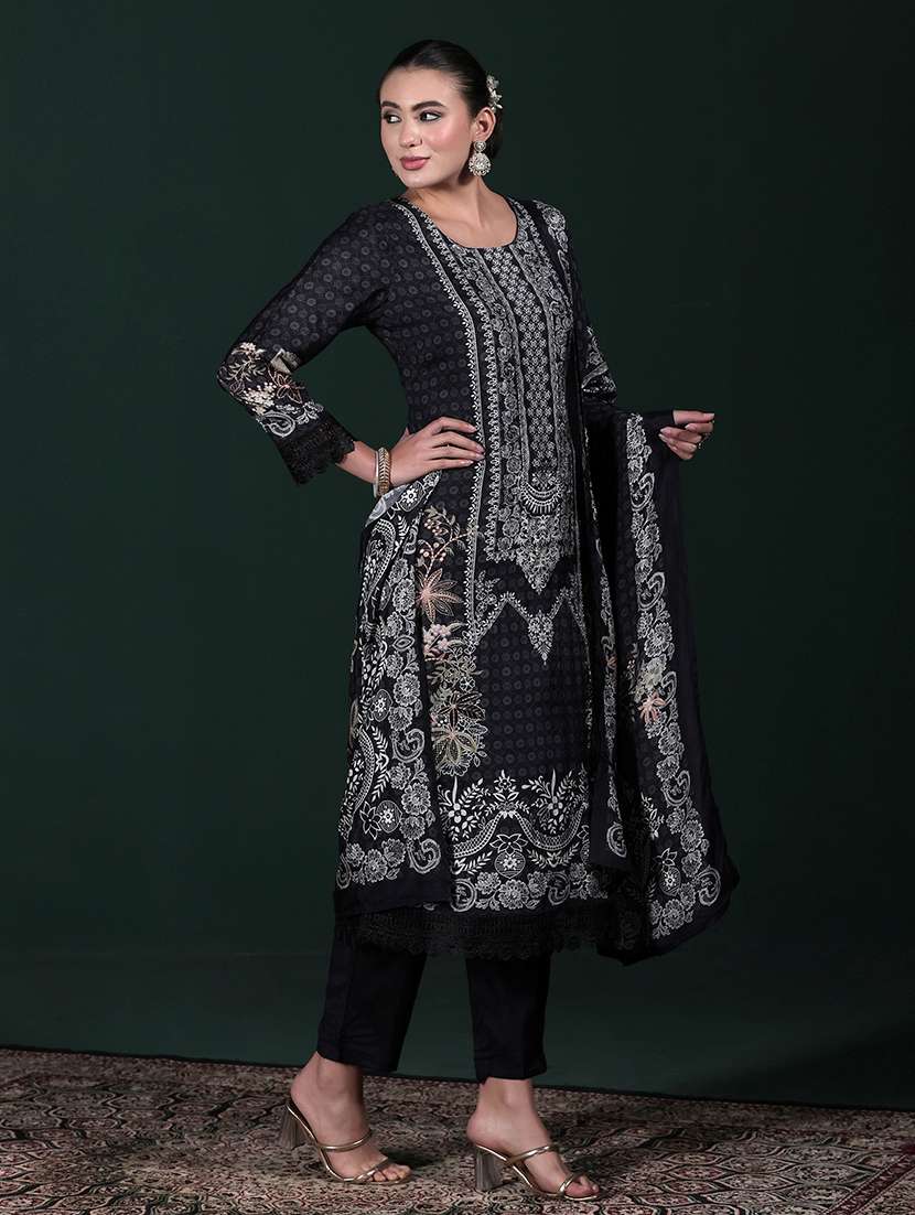 women printed round neck kurta pant with dupatta set - 22324165 -  Standard Image - 2