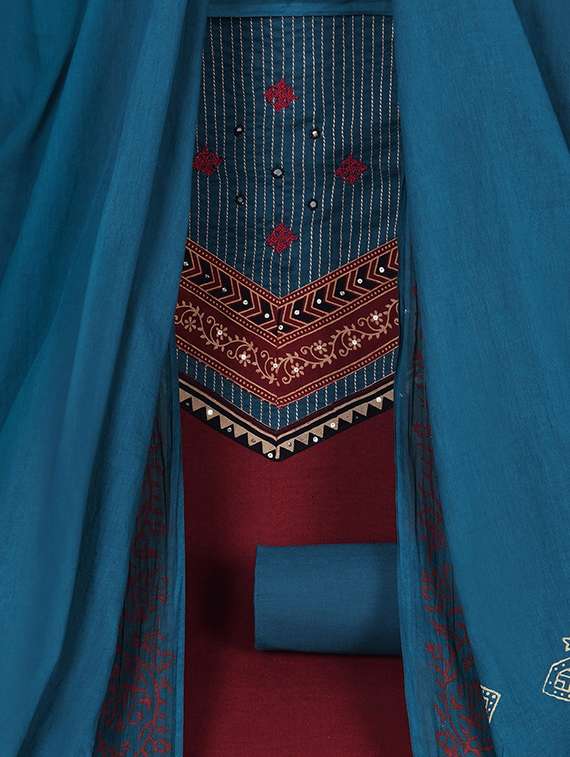 women solid unstitched suit set - 22324228 -  Standard Image - 2