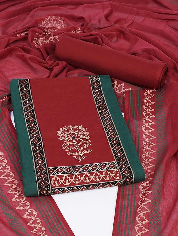 women solid unstitched suit set