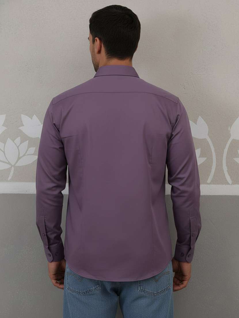 Men Solid Long Sleeve Regular Fit Casual Shirt - 22324284 -  Standard Image - 2