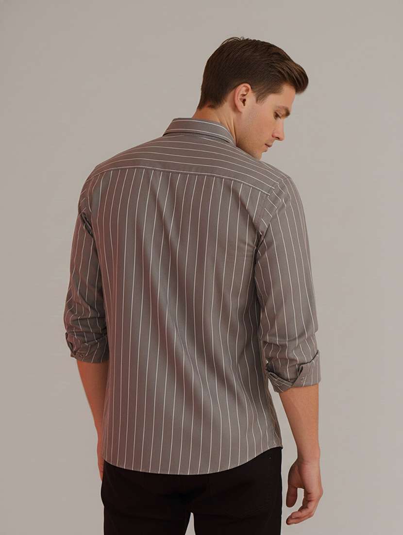 men striped long sleeve regular fit casual shirt - 22324323 -  Standard Image - 2