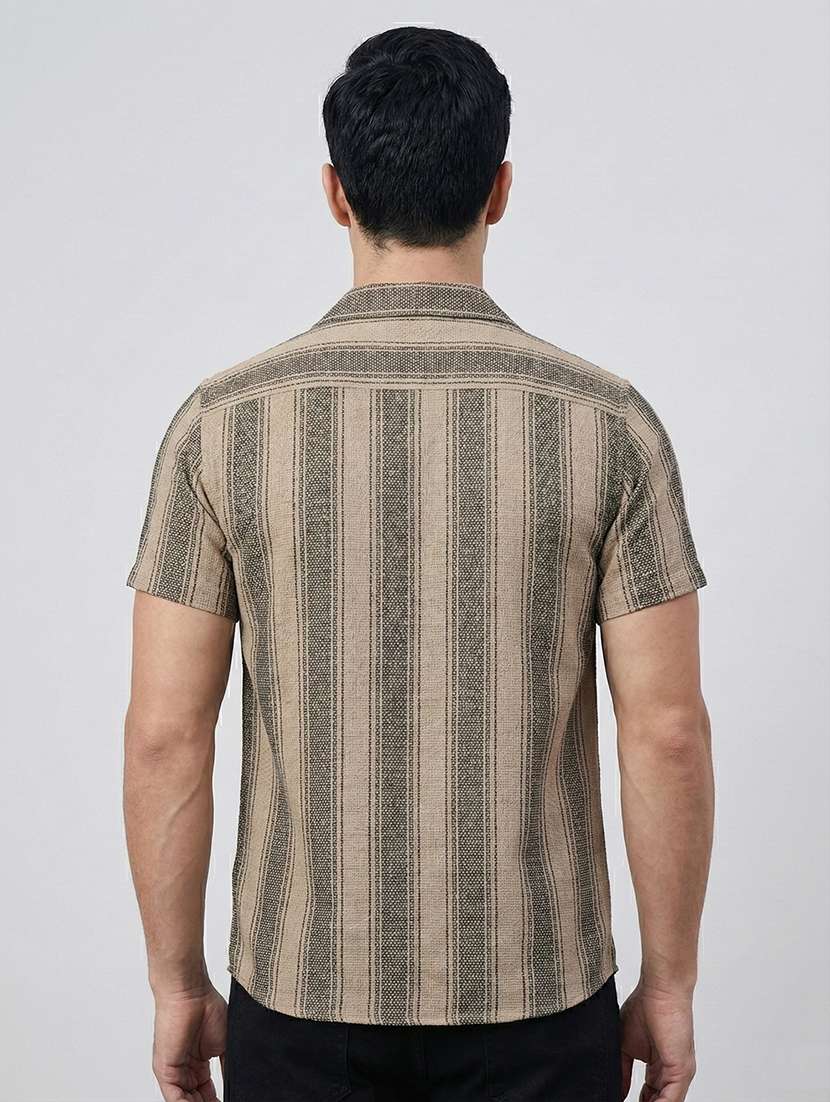 men striped short sleeve regular fit casual shirt - 22324336 -  Standard Image - 2