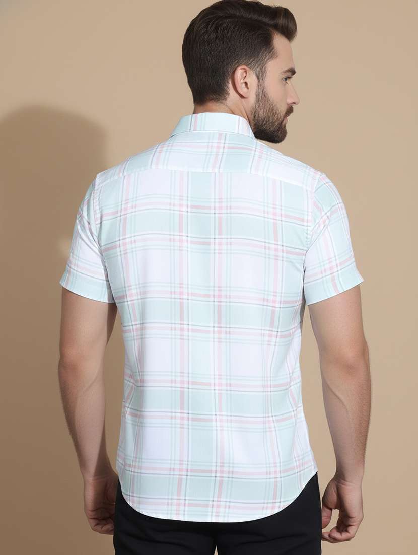 men checkered short sleeve regular fit casual shirt - 22324348 -  Standard Image - 2