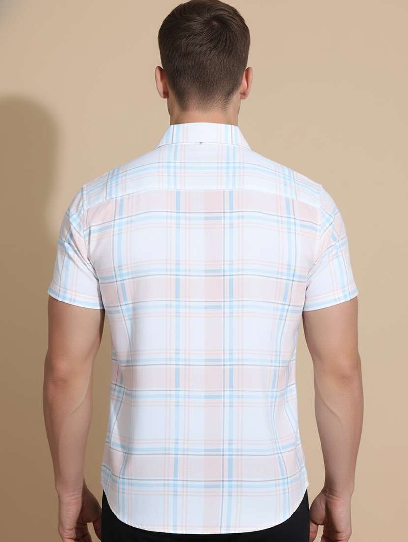 men checkered short sleeve regular fit casual shirt - 22324349 -  Standard Image - 2