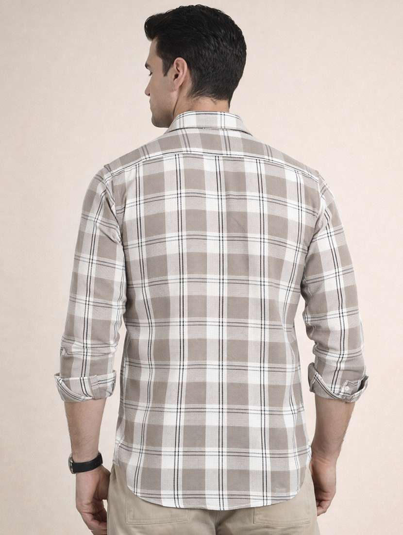 men checkered long sleeve regular fit casual shirt - 22324350 -  Standard Image - 2