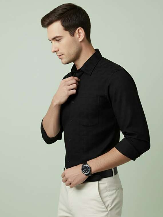 men self design long sleeve regular fit formal shirt - 22324679 -  Standard Image - 2