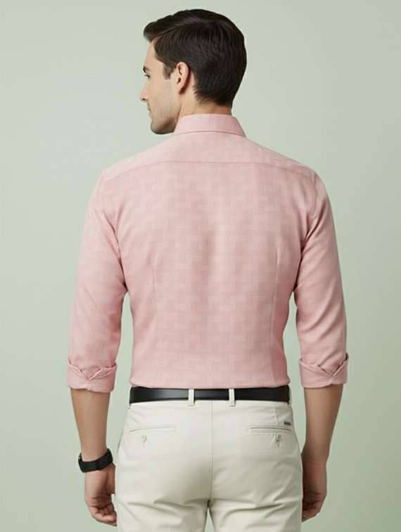 Men Self Design Long Sleeve Regular Fit Formal Shirt - 22324686 -  Standard Image - 2