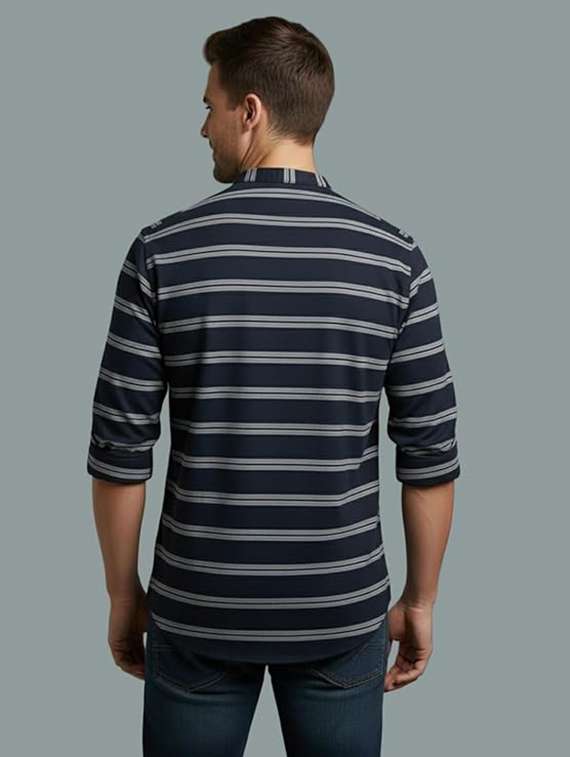 men striped long sleeve regular fit casual shirt - 22324723 -  Standard Image - 2