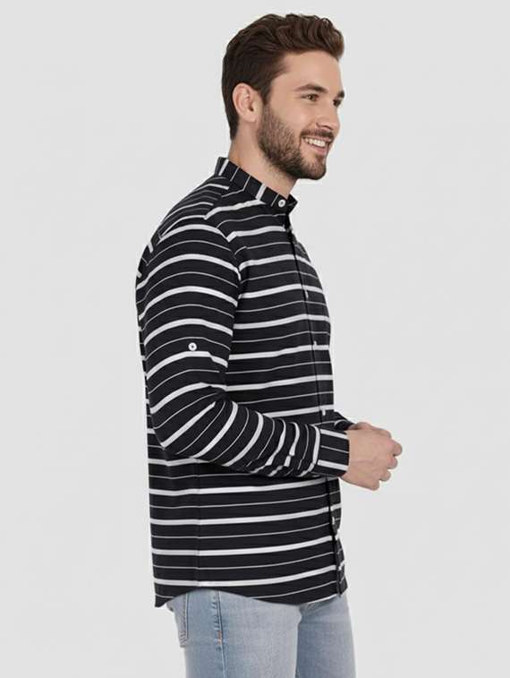 men striped long sleeve regular fit casual shirt - 22324725 -  Standard Image - 2