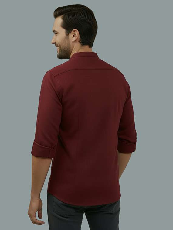 Men Solid Long Sleeve Regular Fit Casual Shirt - 22324876 -  Standard Image - 2