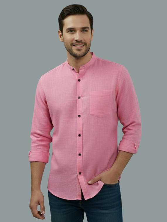 men solid long sleeve regular fit casual shirt