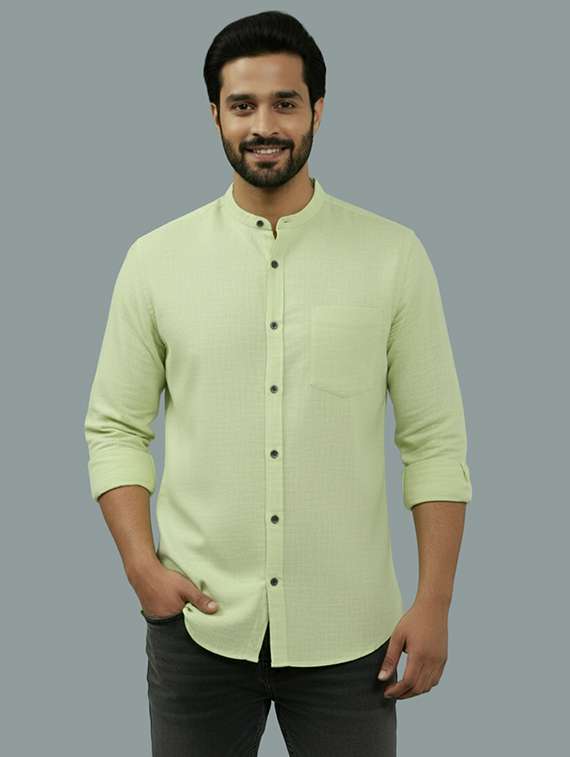 men solid long sleeve regular fit casual shirt