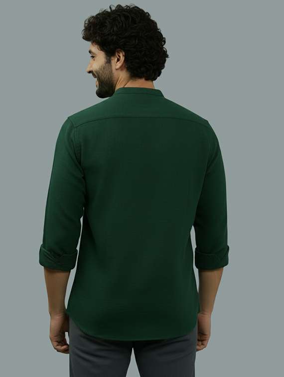 Men Solid Long Sleeve Regular Fit Casual Shirt - 22324941 -  Standard Image - 2