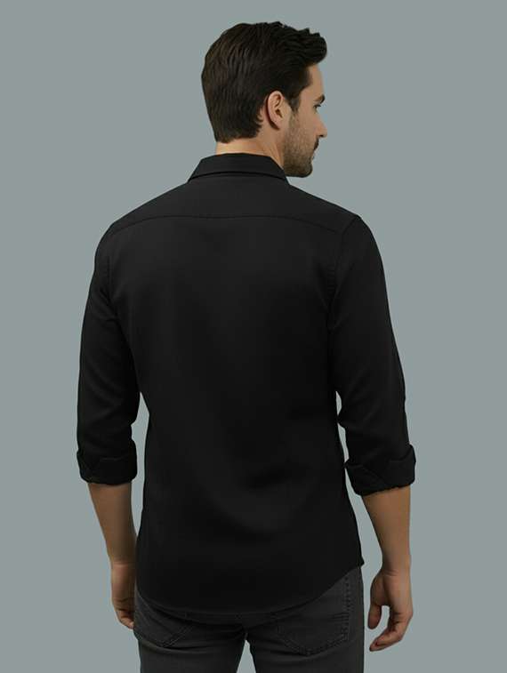 men solid long sleeve regular fit casual shirt - 22325004 -  Standard Image - 2