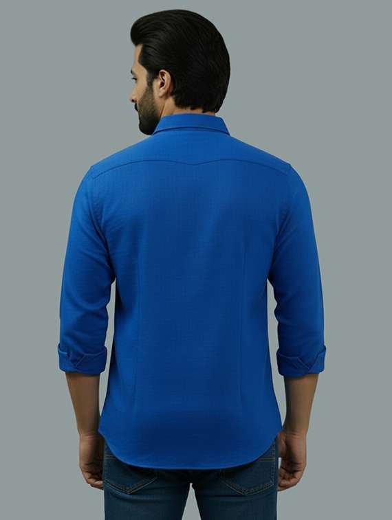 men solid long sleeve regular fit casual shirt - 22325011 -  Standard Image - 2