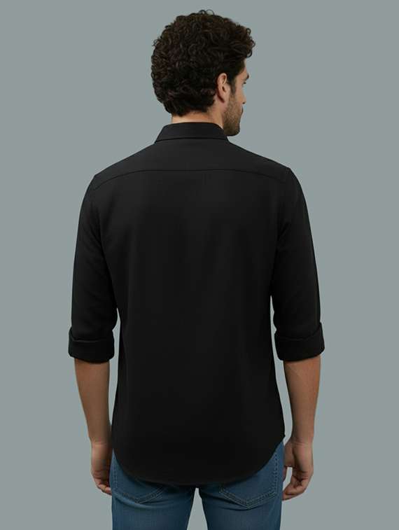 men solid long sleeve regular fit casual shirt - 22325044 -  Standard Image - 2