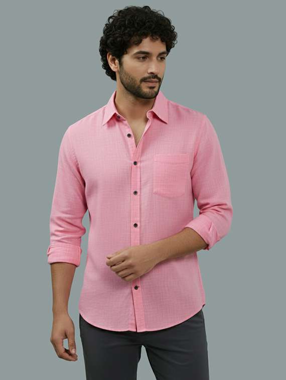 men solid long sleeve regular fit casual shirt
