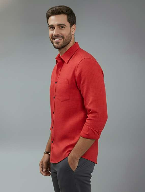 men solid long sleeve regular fit casual shirt - 22325092 -  Standard Image - 2