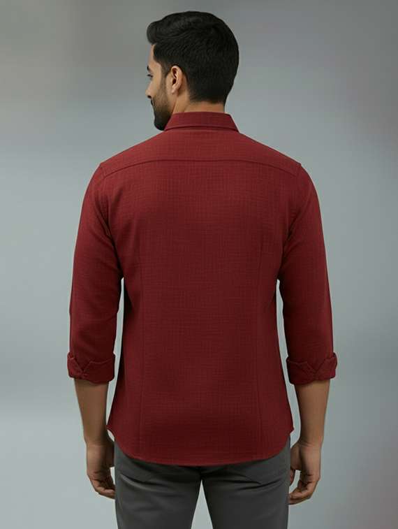Men Solid Long Sleeve Regular Fit Casual Shirt - 22325116 -  Standard Image - 2