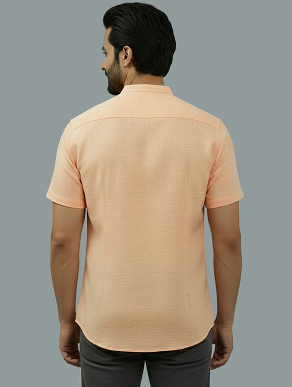 men solid mandarin neck regular fit casual shirt - 22325137 -  Standard Image - 2