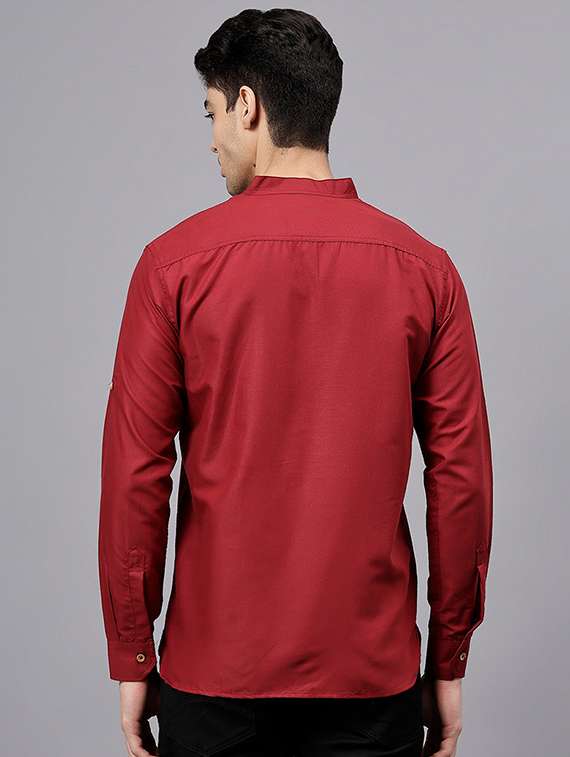 men solid mandarin neck short kurta - 22325233 -  Standard Image - 2