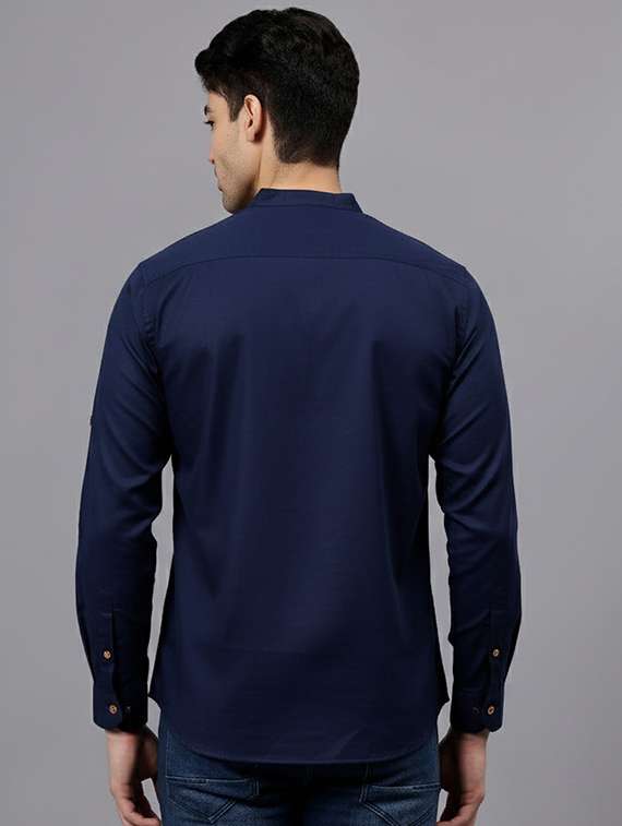 men solid mandarin neck short kurta - 22325234 -  Standard Image - 2