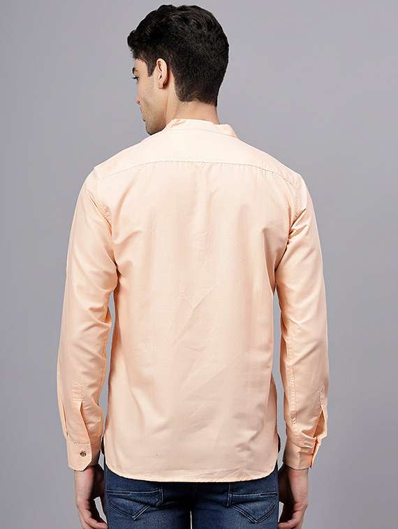 men solid mandarin neck short kurta - 22325235 -  Standard Image - 2
