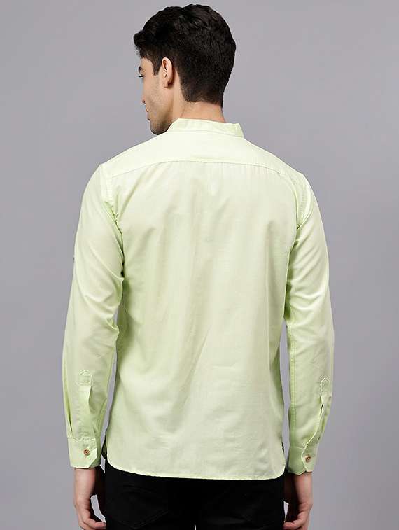 men solid mandarin neck short kurta - 22325236 -  Standard Image - 2