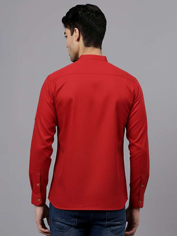 men solid mandarin neck short kurta - 22325241 -  Standard Image - 2