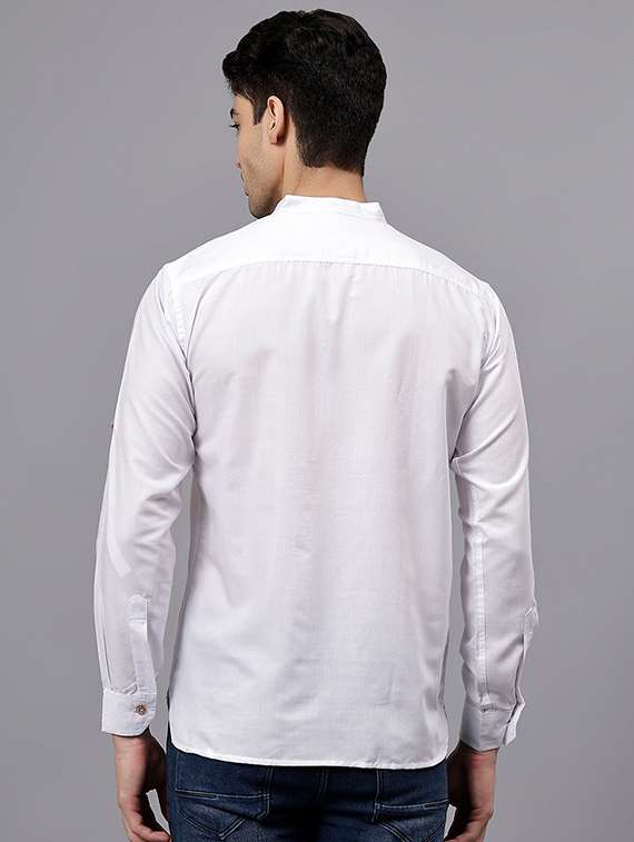 men solid mandarin neck short kurta - 22325245 -  Standard Image - 2
