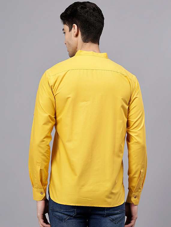 men solid mandarin neck short kurta - 22325246 -  Standard Image - 2