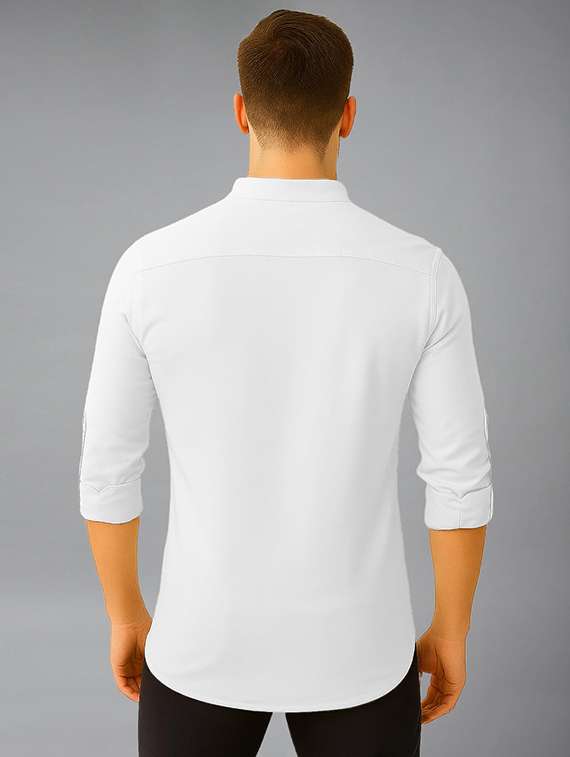 men solid mandarin neck short kurta - 22325248 -  Standard Image - 2