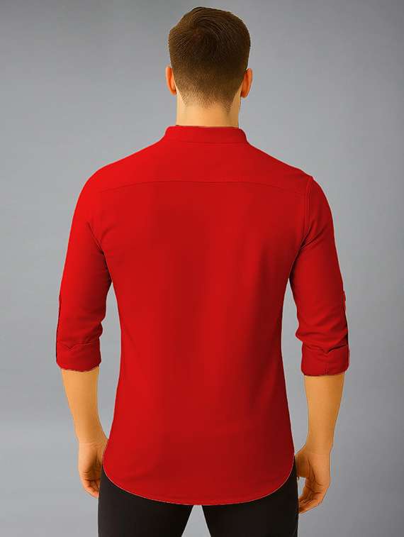 men solid mandarin neck short kurta - 22325252 -  Standard Image - 2