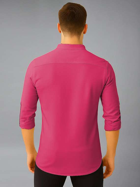 men solid mandarin neck short kurta - 22325254 -  Standard Image - 2