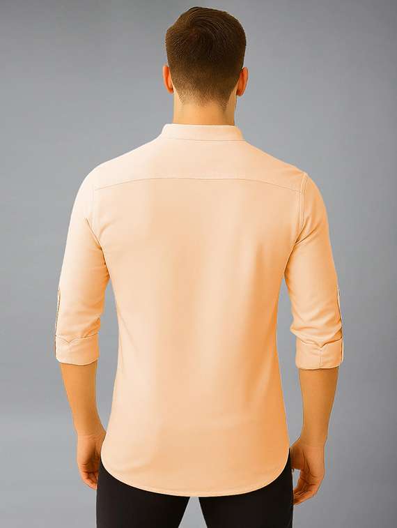 men solid mandarin neck short kurta - 22325256 -  Standard Image - 2