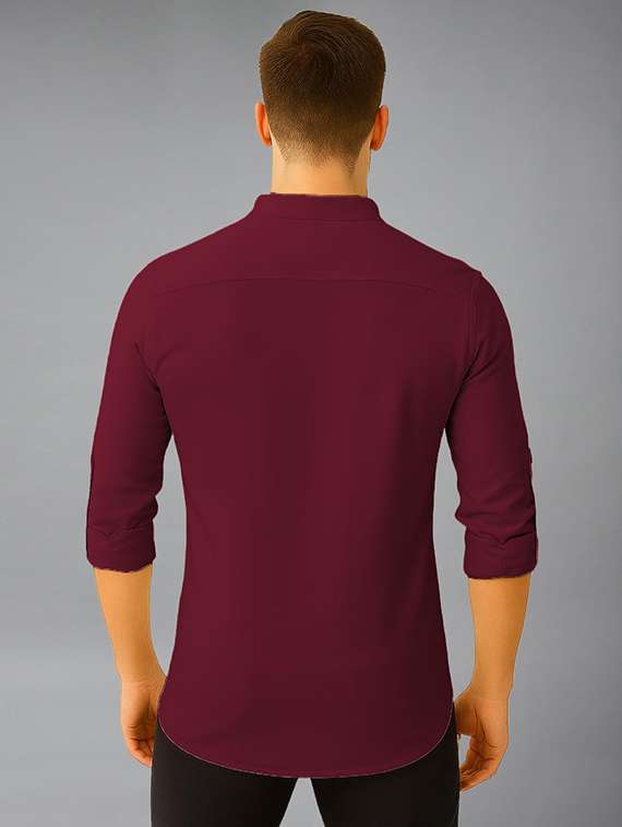 men solid mandarin neck short kurta - 22325258 -  Standard Image - 2