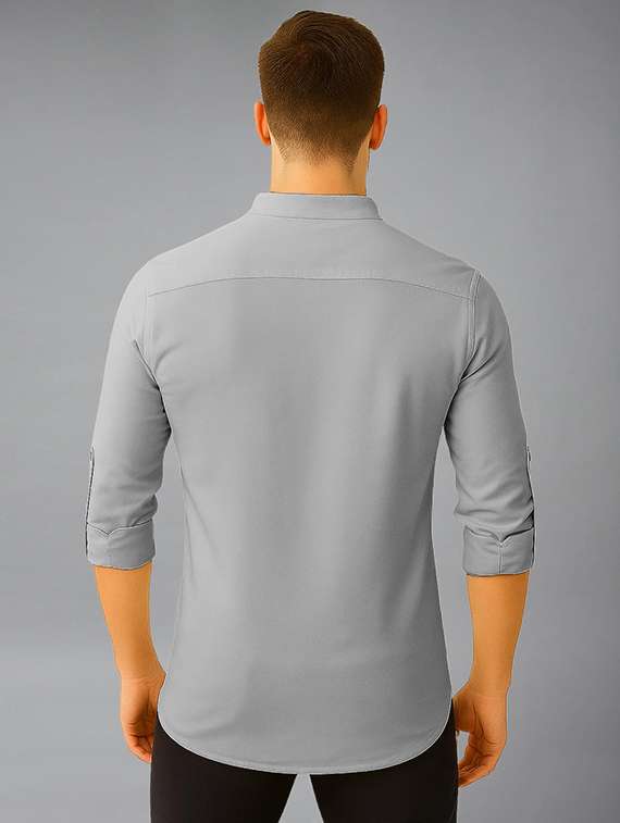 men solid mandarin neck short kurta - 22325262 -  Standard Image - 2