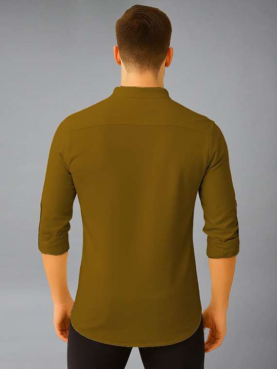 men solid mandarin neck short kurta - 22325263 -  Standard Image - 2